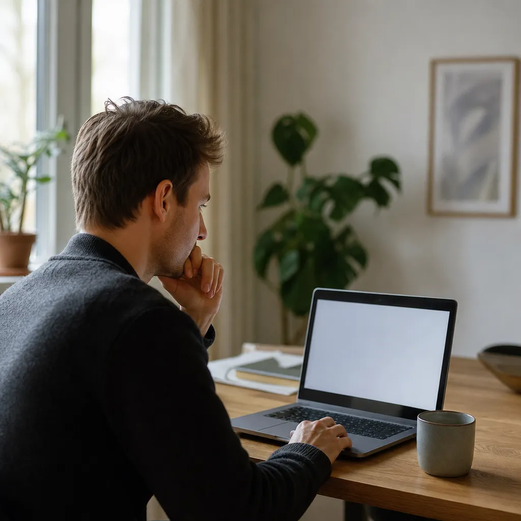 person som kontrollerar hänglåsikonen för SSL-certifikat i webbläsarens adressfält på en bärbar dator